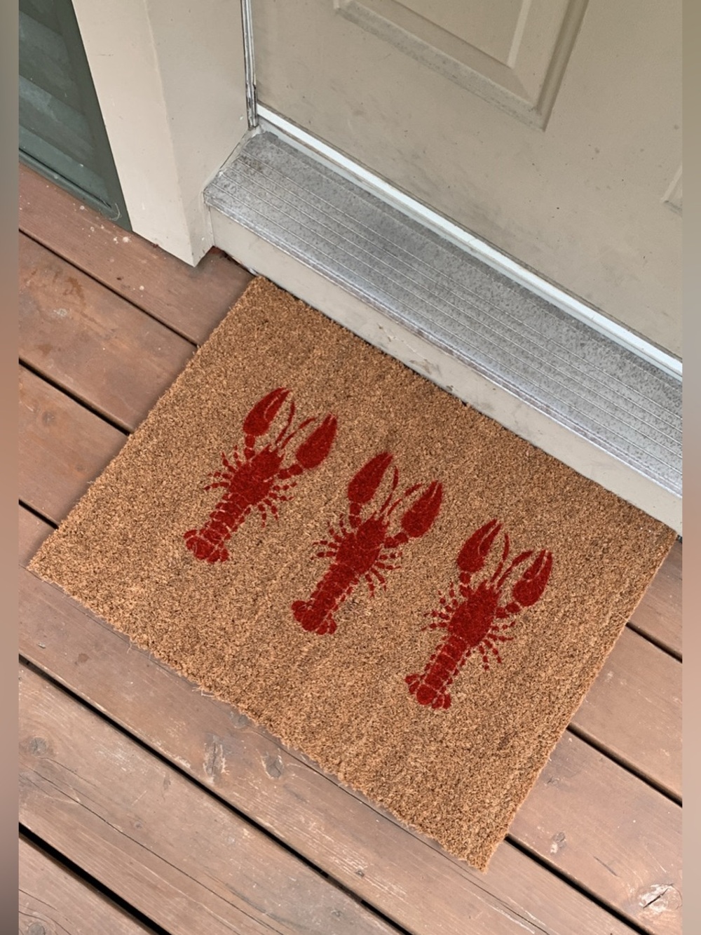 📌 Adorable Coastal Lobster Door Mat